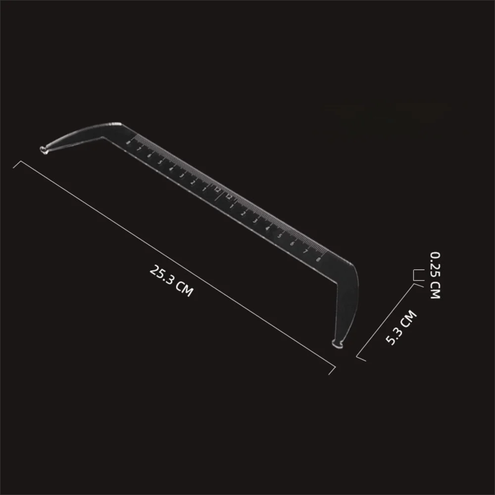 セット弓形眉毛デザイン定規、スケール付き描画補助バランス対称定規、永久メイクアップツール