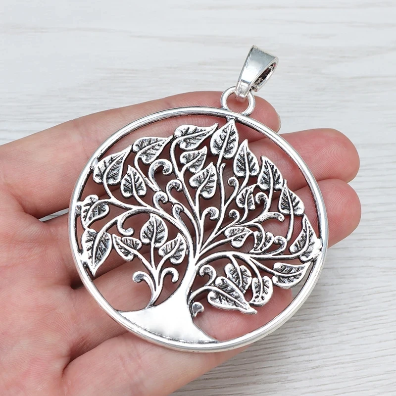 3 x Antique Golden Color Large Life Tree Round Charms Pendants For DIY Necklace Jewelry Making Accessories