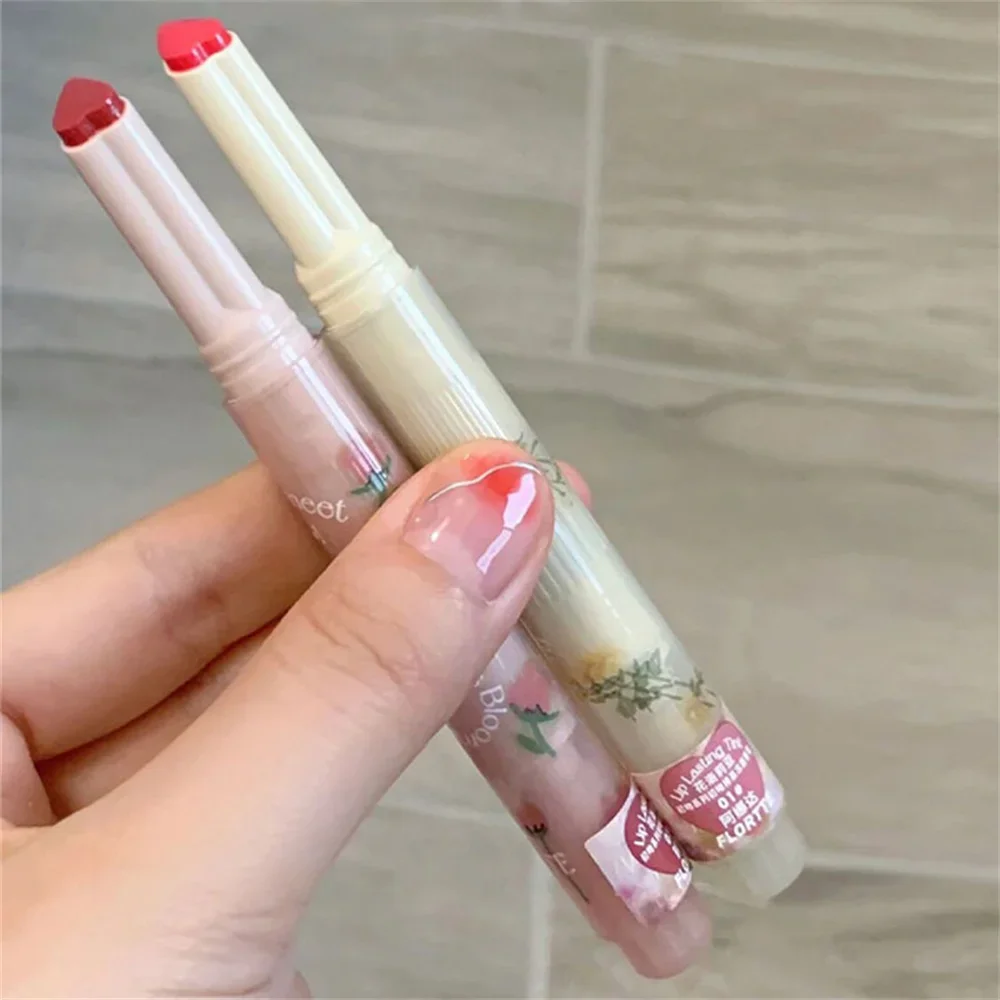 Mirror Lip Glaze Love Shape Lipstick Floral Series Lipstick Moisturizing Lasting Waterproof Lip Gloss Female Beauty Cosmetics