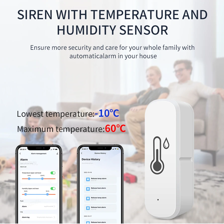 Tuya WiFi Smart Temperature and Humidity Sensor Smart Home Indoor Hygrometer Remote Control Work With Alexa Google Assistant