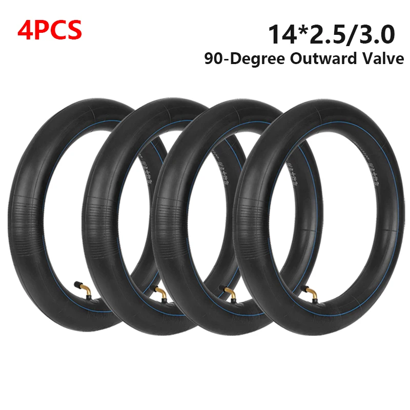 

4 PCS 14x2.5 14x3.0 Inner Tubes with 90° Valve for Wanda E-Bike Scooter Kids Bicycle 14 Inch Tire Replacement Tubes