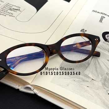 여성용 브랜드 한국 근시 안경 광학 처방 독서 안경 작은 타원형 장식용 투명 안경 lunettes