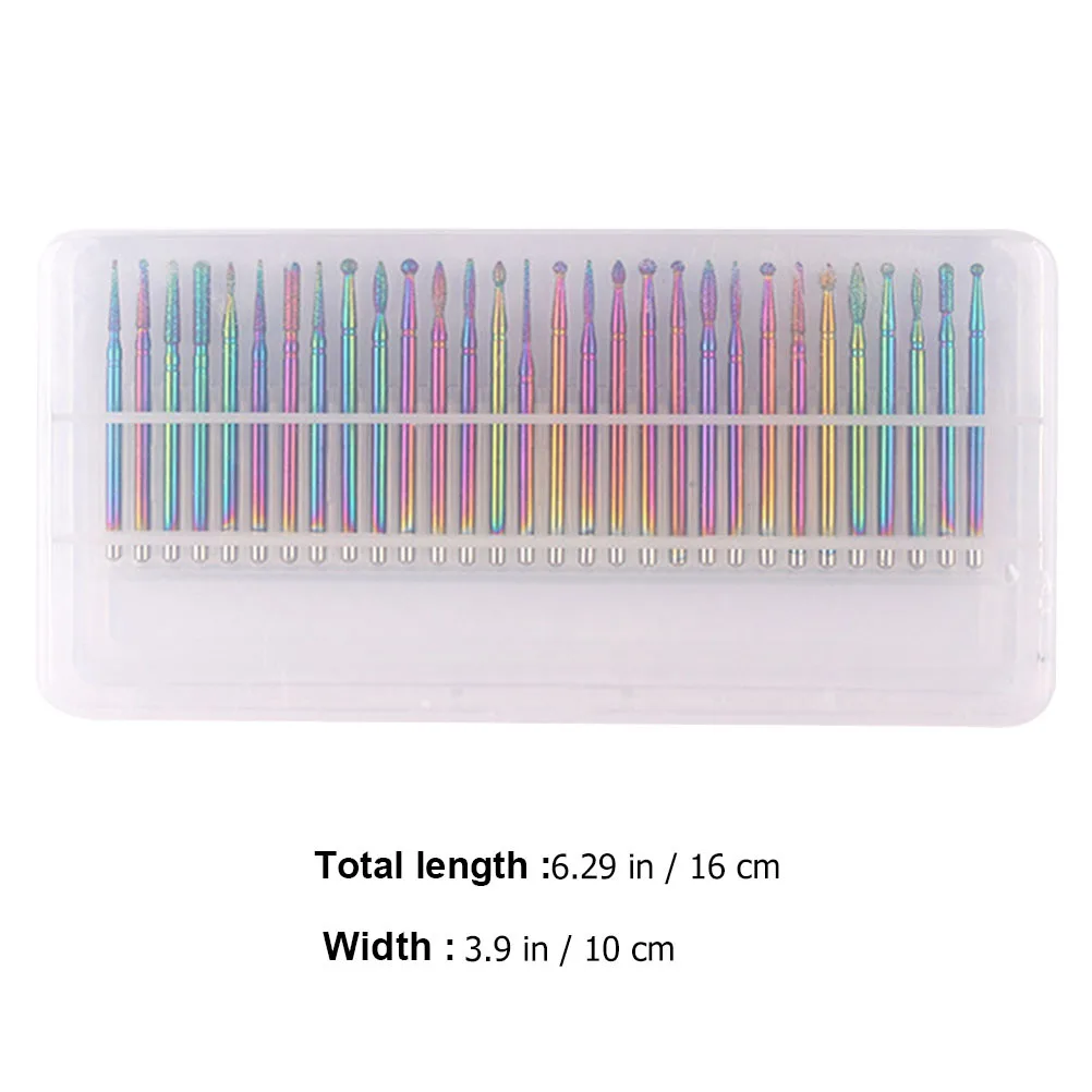 Conjunto de brocas para unhas de aço inoxidável, 30 peças, ferramenta de manicure premium para polimento, lixamento, remoção de cutícula, pedicure