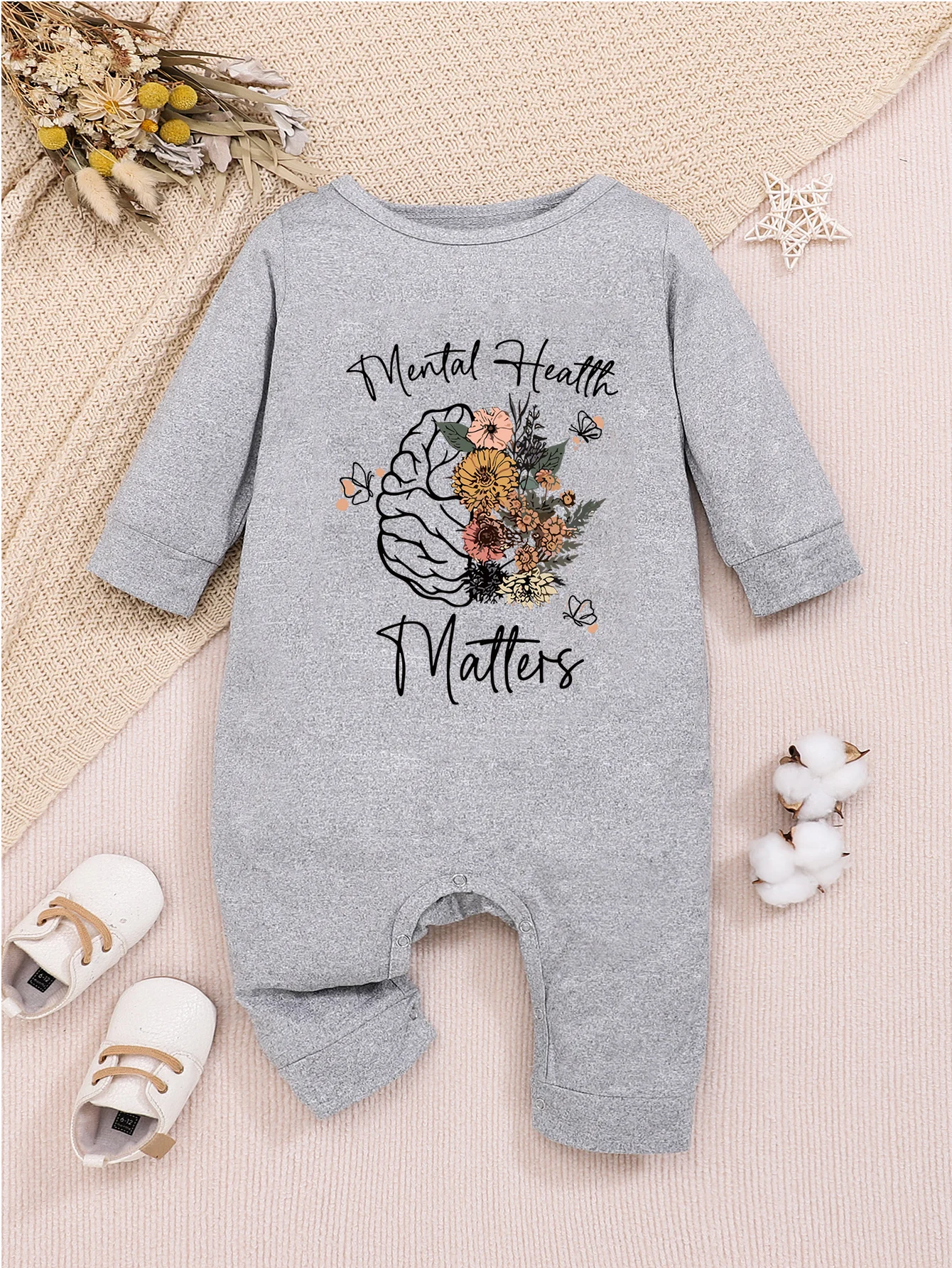 Flower Fairy Baby Outfit 2024 Photography Long Sleeve DIY Letter Love Onesie Boys Girls Playsuit Toddler Bodysuits Jumpsuit