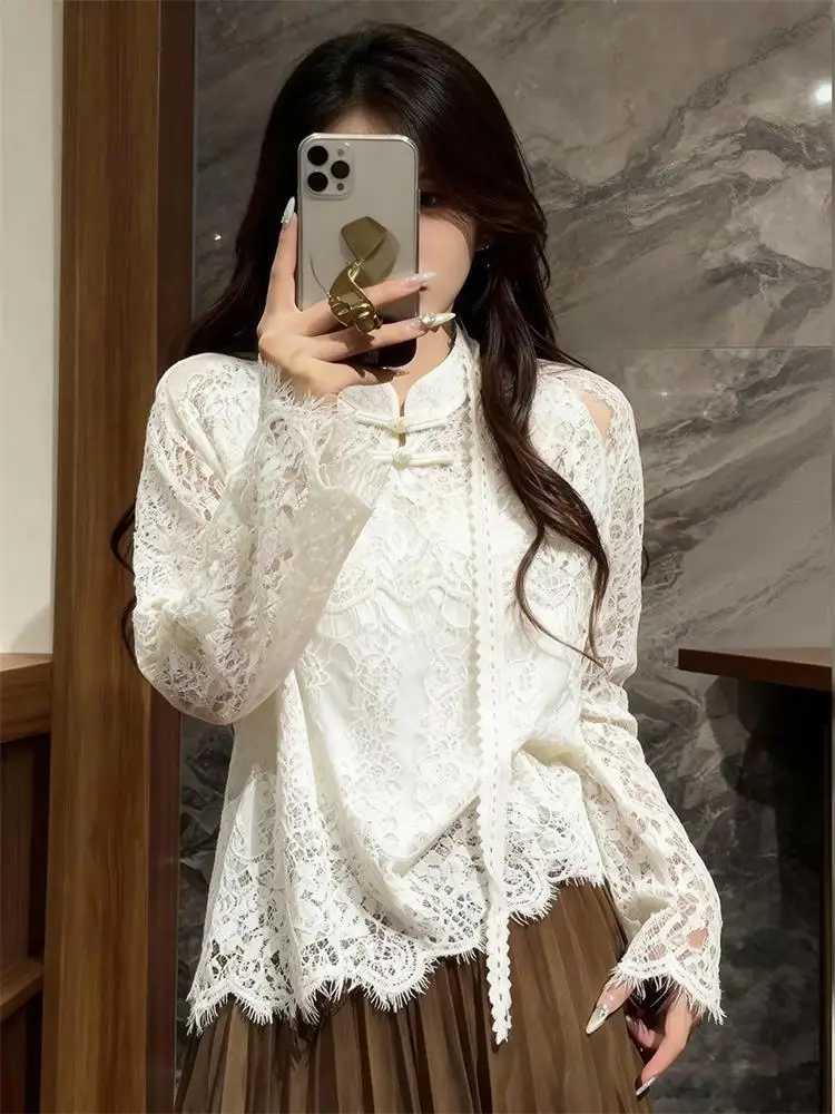 

Удобная кружевная женская базовая основа в стиле ретро в китайском стиле, модное зимнее новое поступление, длинное платье прямого кроя, све, полые