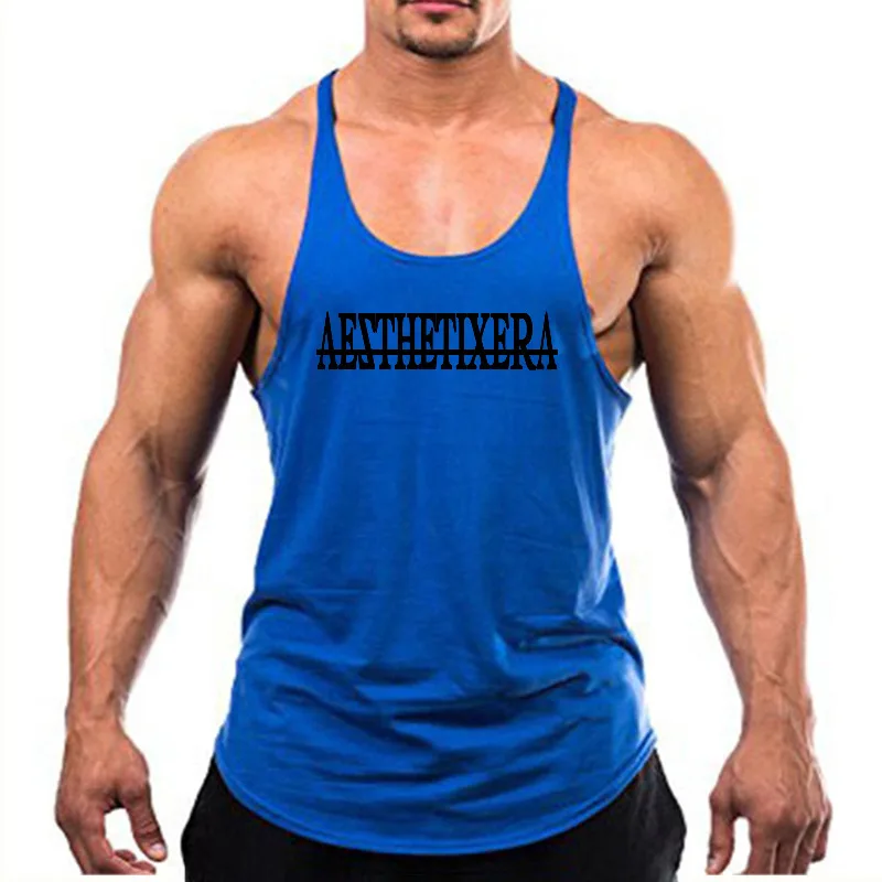 Men's Running Vests Quick Dry Sleeveless Racerback Tank Tops Breathable Lightweight Solid Color Activewear