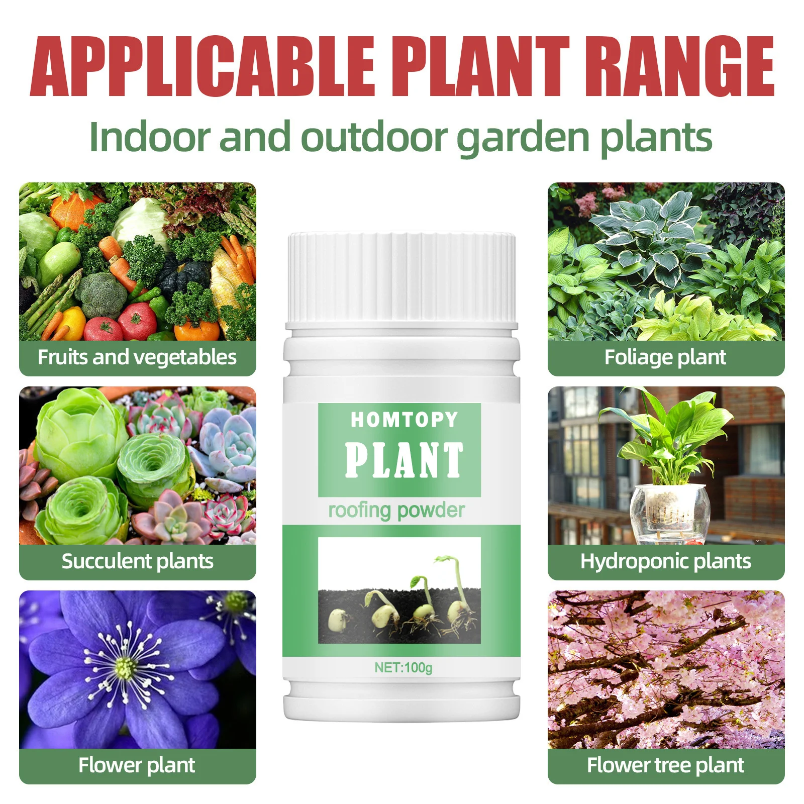 100g Fast Rooting Powder Rooting Hormones Powder Improve Flowering Cutting Survival Rate Plants Grow Cut Dip Powder Fertilizer