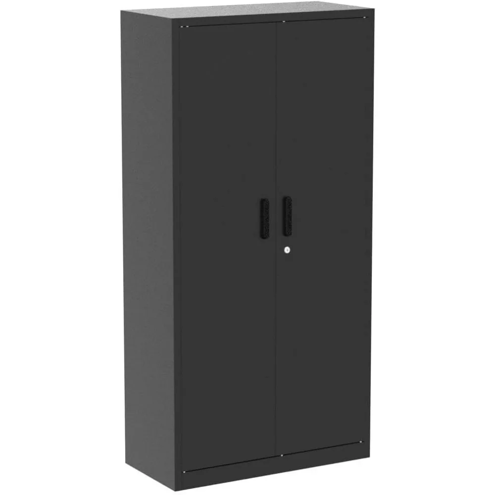 Metal Wardrobe Cabinet with Lock, Armoire Closet with Hanging Rod,Lockable Storage Locker,Storage Cabinet with Locking Doors