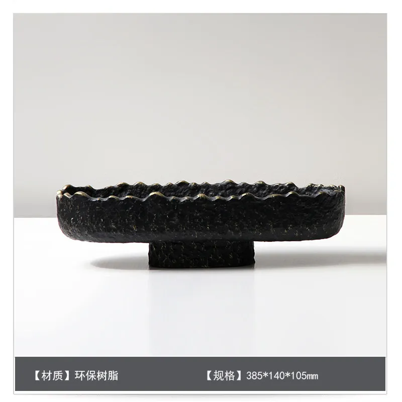 Modern simple glass resin fruit plate model room sales office living room dining room tray decoration ornament