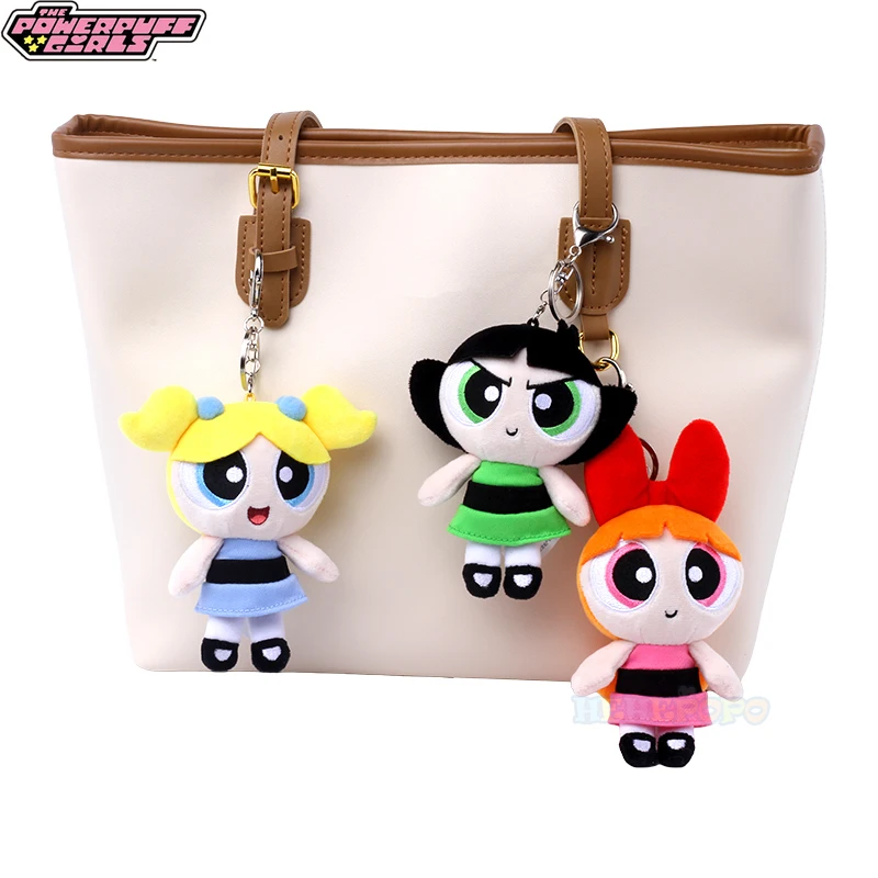 متعة ونابضة بالحياة 12 سم لطيف كلاسيكي Powerpuff Girls أفخم المفاتيح زهر فقاعات Buttercup - مثالية لحقائب الظهر والمفاتيح