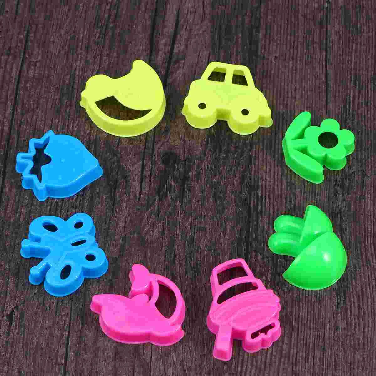 8 pezzi gioca stampi per sabbia set di giocattoli per sabbia da spiaggia set di vassoi per sabbia set di stampi per sabbia per bambini (fiore farfalla/colore casuale)