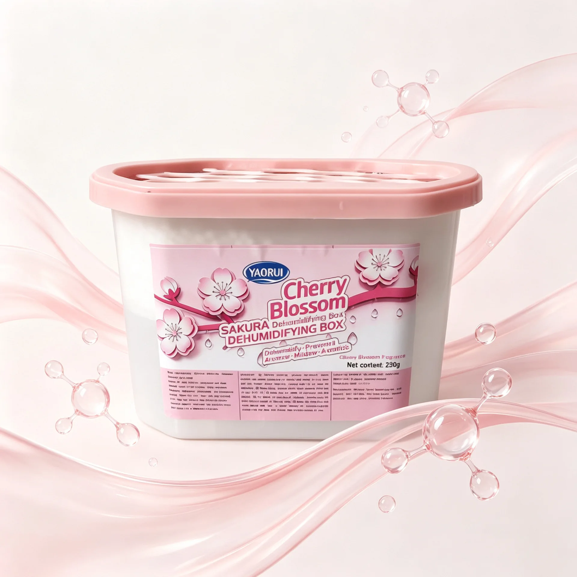 Sakura Dehumidifier Box, Household Wardrobe and Dormitory Dehumidifying Agent,Calcium Chloride Desiccant for Moisture Absorption