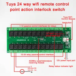 24 Channel Tuya WIFI Zigbee Smart Swith DC 7-27V Type C 5V Home Lighting Curtain Door Garage Motor APP Control Work with Alexa