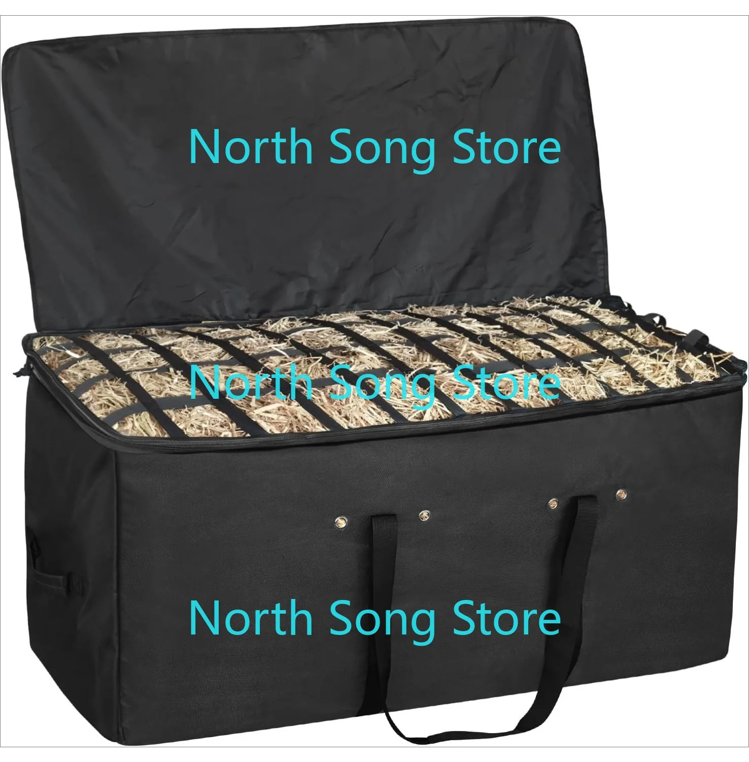 

Hay Bale Bag, 44x18x22inch Extra Large Hay Bag with Top Slow Feed Design for Horses Goats Sheep Donkey, Heavy Duty Hay Bale Bag