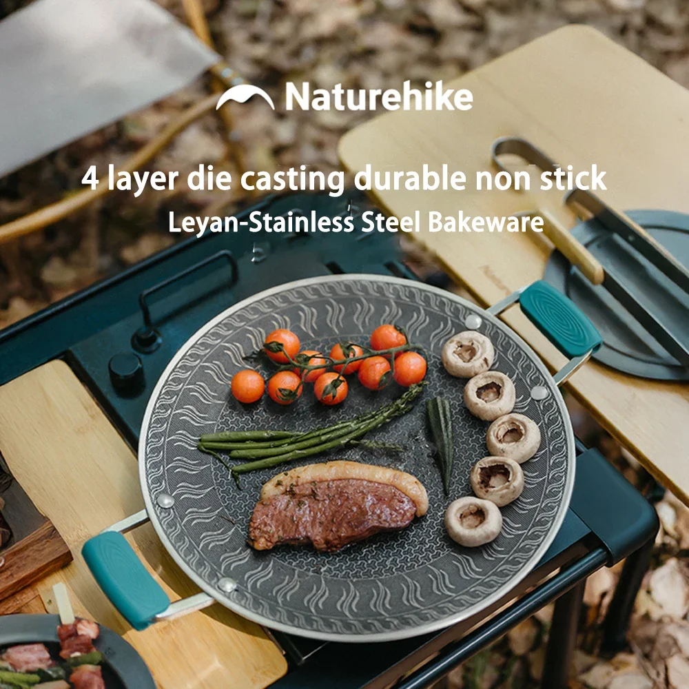 

Сковорода-гриль Naturehike из нержавеющей стали 316 с резным узором, антипригарное покрытие, сотовая структура