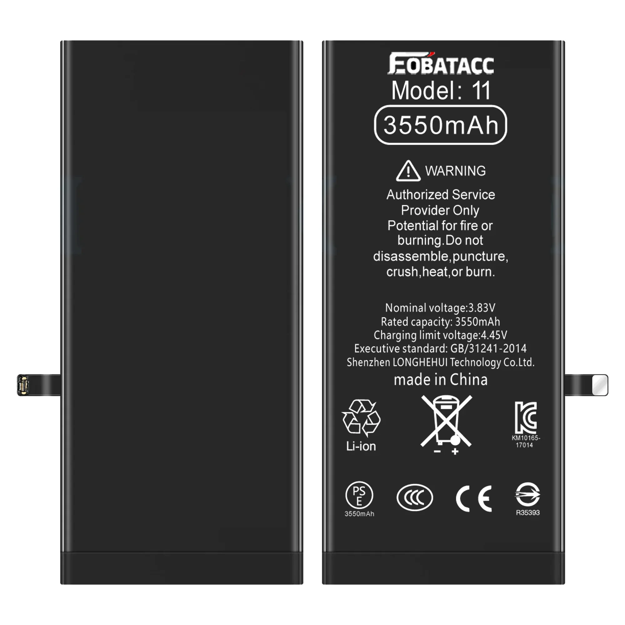 بطارية جديدة لعام 2025 من EOBATACC عالية الجودة 100% لبطارية هاتف Apple 11 3550mah + أدوات #2