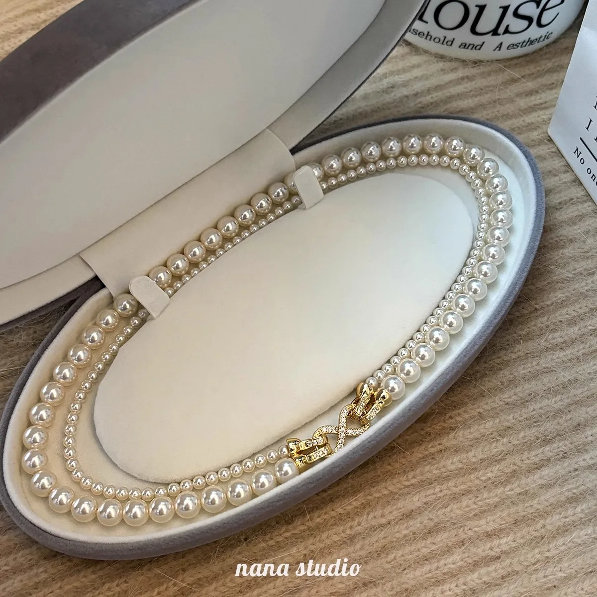 

Can be split 2024 new popular double-layer pearl necklace women's summer light luxury niche collarbone chain Qixi Festival gift