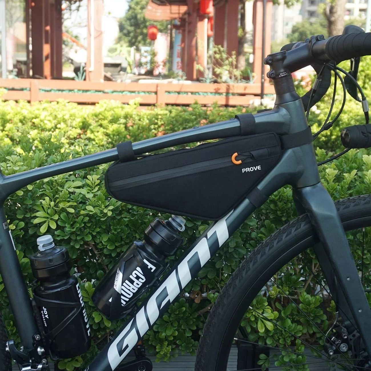 For Red Triangular Top-Tube Bag Water-Resistant Splash-Proof Bicycle Frame Hanging Tool Pouch Ergonomic Design for Cycling