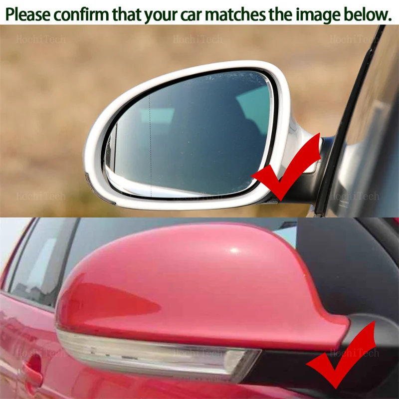 Espejo retrovisor izquierdo y derecho para coche, cristal calefactado del lado del conductor y del pasajero para Volkswagen VW Jetta MK5 A5 1K 2006-2010, repuesto