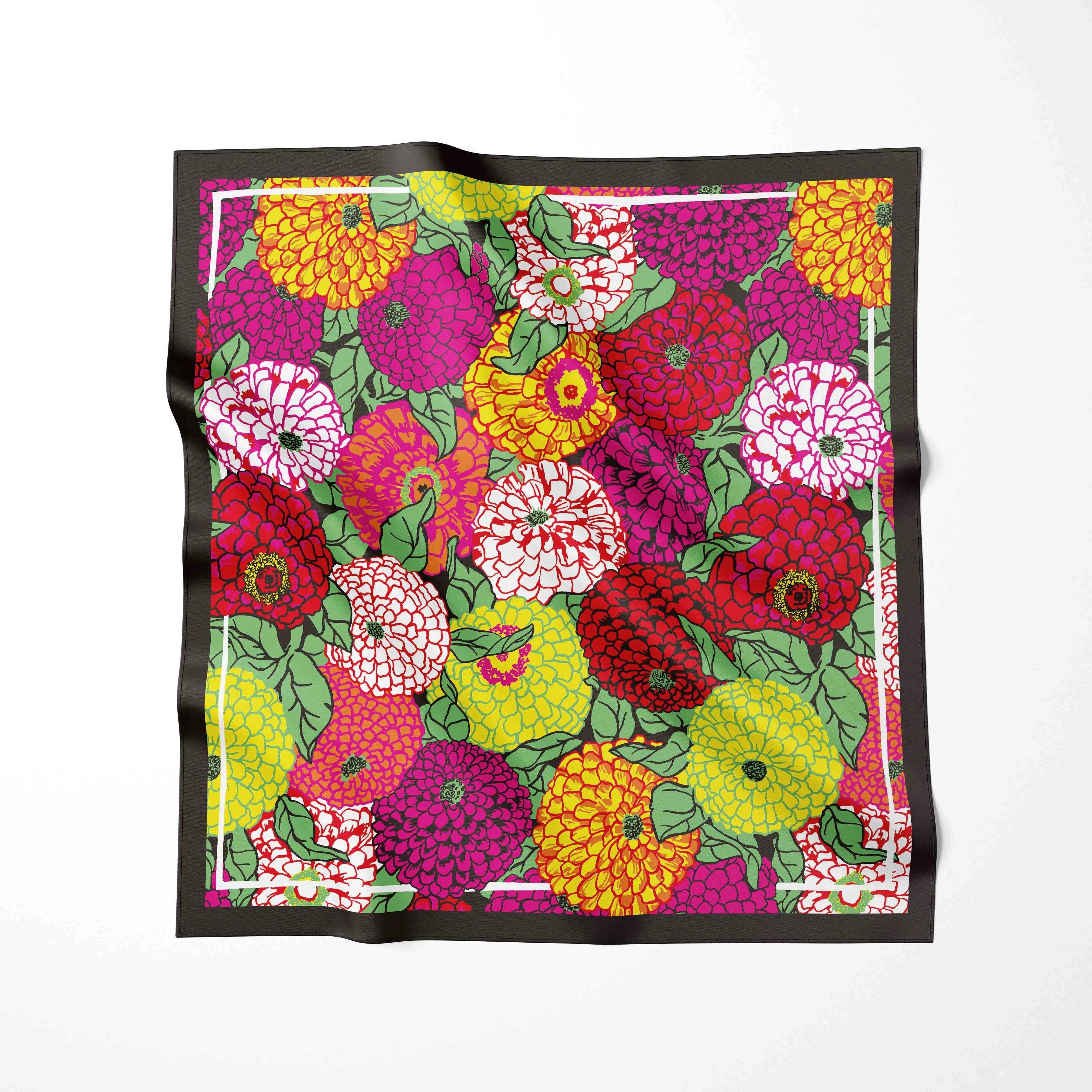 2025 Fashion Silk Satin Hair Scarf Women Handkerchief Printed Female Square Head Bandana Small Neck Muffler Hijab Lady Girl