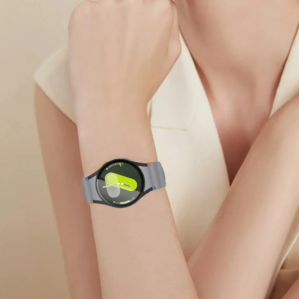 حافظة + حزام لساعة سامسونج جالاكسي 7 6 5 4 40 مللي متر 44 مللي متر سيليكون الفرقة الرسمية PC حامي غطاء الوفير لساعة جالاكسي 6 الكلاسيكية