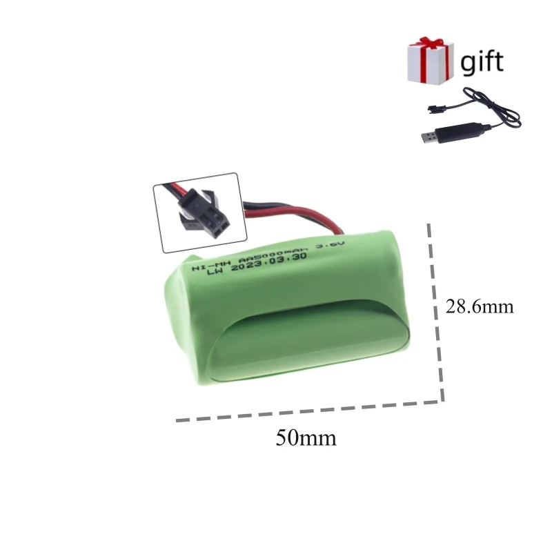 3.6 V/4.8 V/6 V/7.2 V/9.6 V 5000 mAh NI-MH Batterij Voor Rc speelgoed Auto's Tanks Robots Guns Boten speelgoed accessoires hoge capaciteit AA Batterij