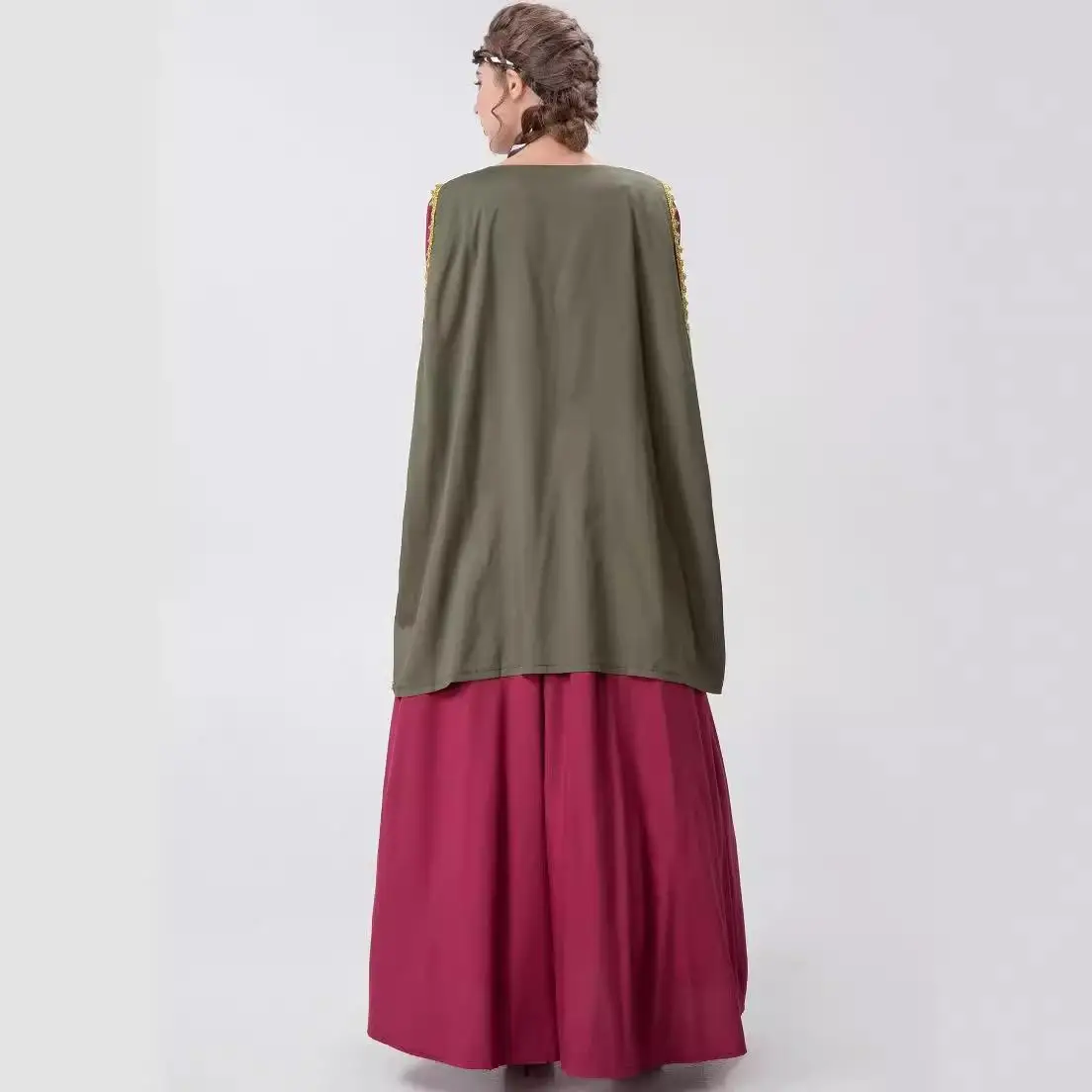 Reine de la cour médiévale loween Country Sle longue tenue de spectacle Dr Costume de scène femme ethnique traditionnelle Faion