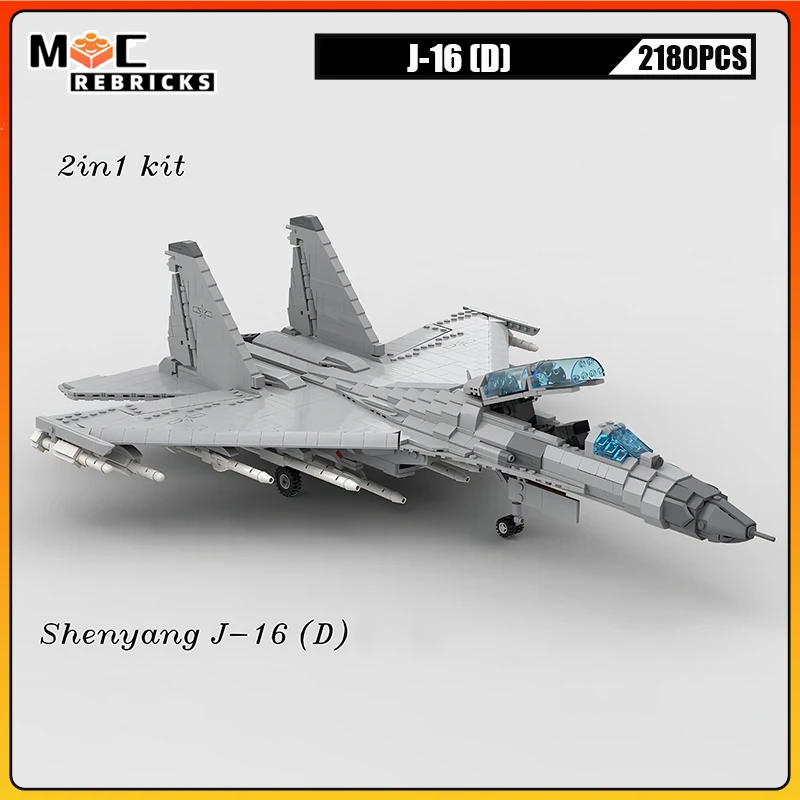 Multi-ruolo Strike Aircraft J-16 Hidden Dragon Military Attack Fighter MOC Technology Building Block Model giocattoli in mattoni per bambini regalo