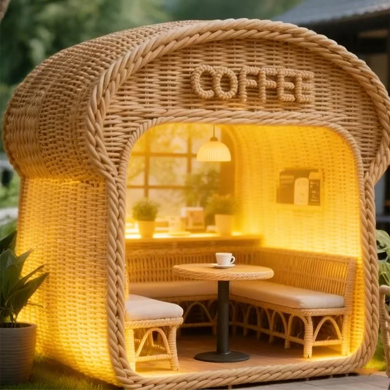 Outdoor leisure courtyard gazebo rattan bread modeling gazebo card seat outdoor balcony creative landscape ornament