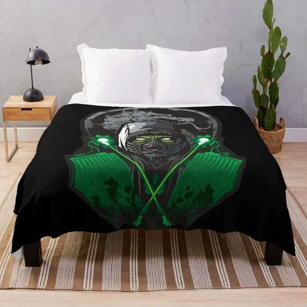 

Mortal Kombat Reptile Dripping Acid Throw Blanket Anti Shedding Soft Fuzzy Blanket for Home