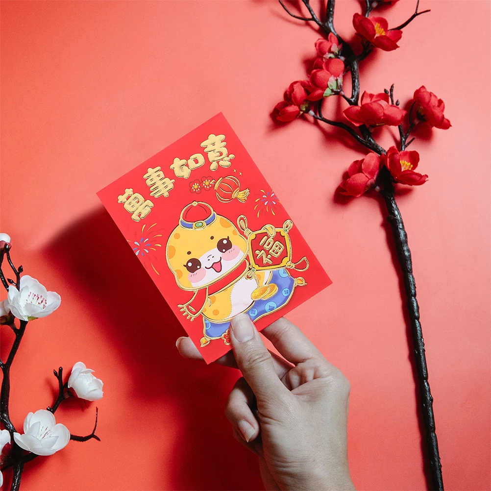 

10 set Cartoon Snake Red Vibrant Colors Secure Closure Ideal for Gifting Chinese New Year Weddings Birthdays Special Occasions
