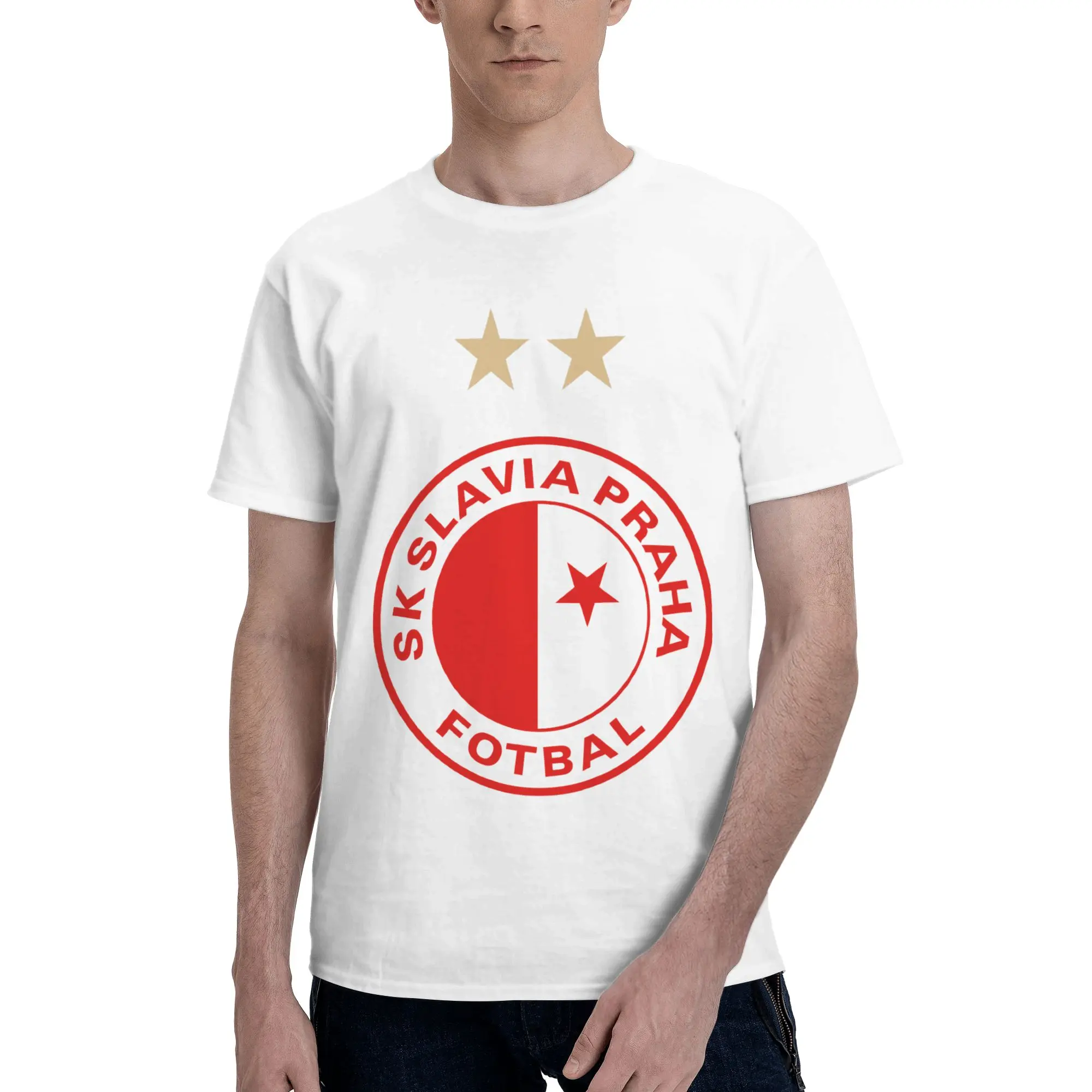 Sk Slavia Praha Lightweight Reversible T-shirt Artistic Commuting Short Sleeve