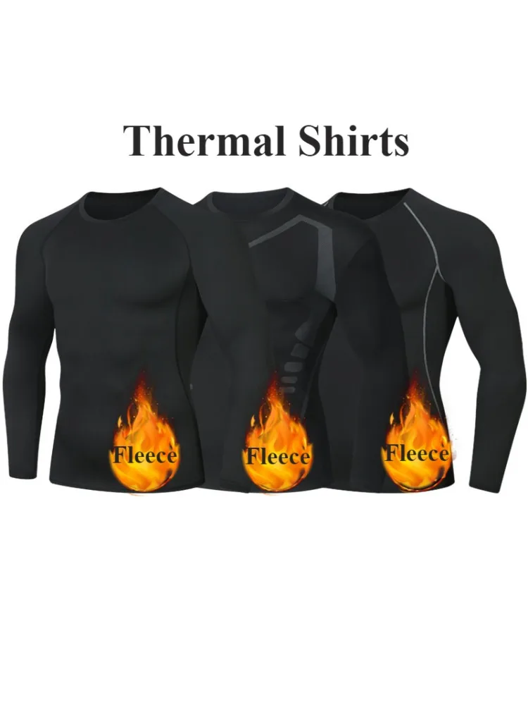 AliExpress kizarco Men's Thermal Sportswear T-Shirts Running Training High Elastic Outdoor Cycling Sweatshirt  Compression Fitness Fleece Tops