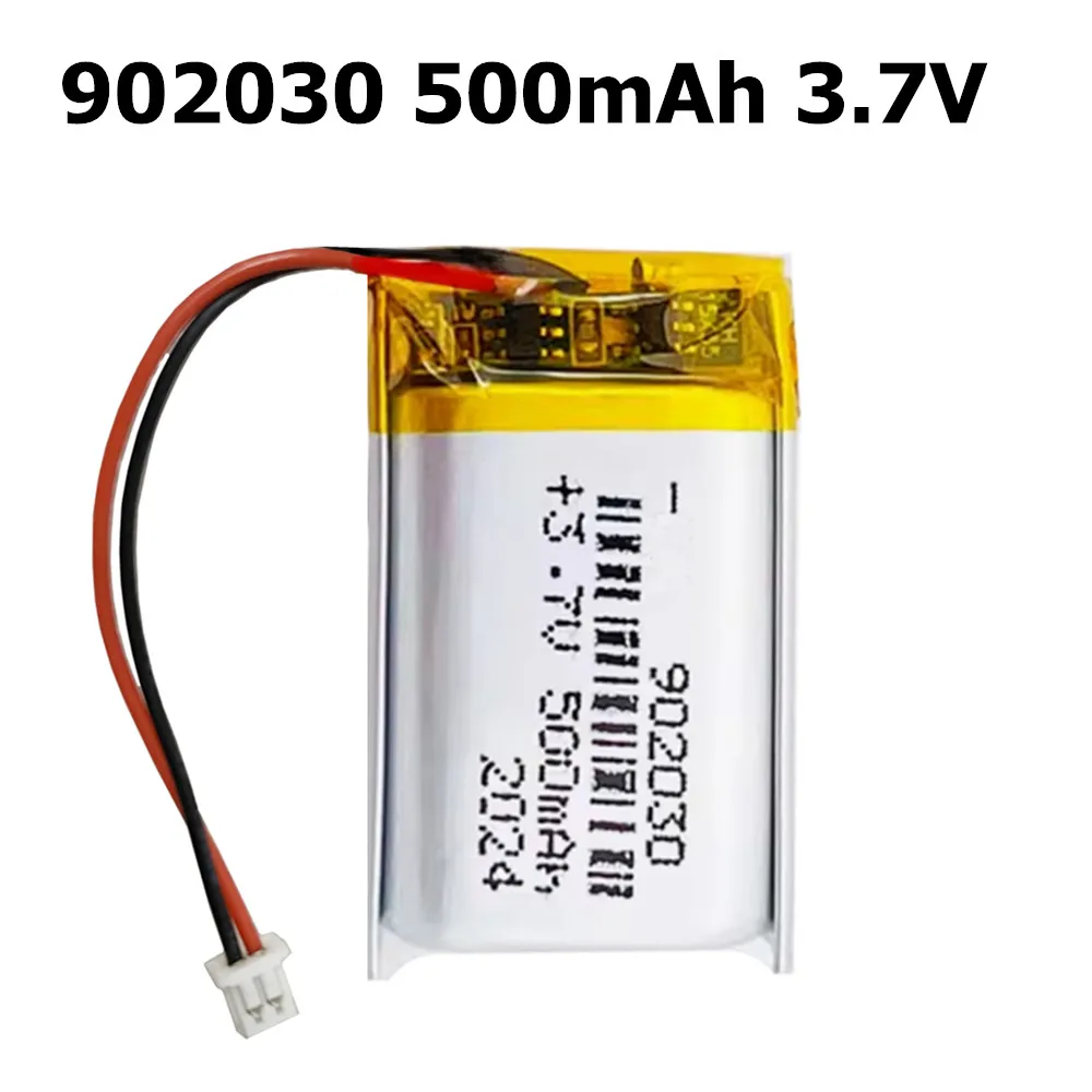 1-10PCS 902030 500mAh 3.7V PH2.0 2P Rechargeable Polymer Lithium Battery for Solar Light Dvd Mp3/mp4 Tracker Anti-theft Device