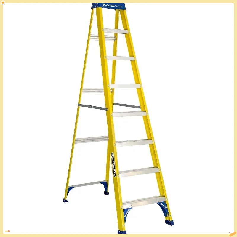 8-Foot Fiberglass Step Ladder - 250-Pound Load Capacity, Type I