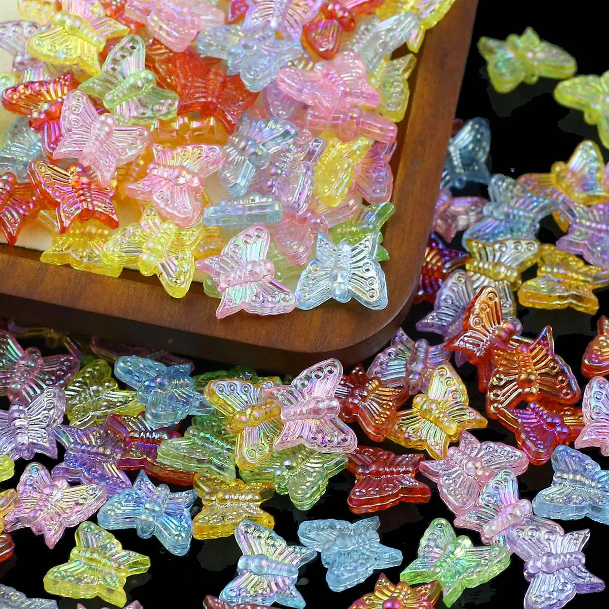 13×15mm 20pcs Acrylic Multicolor Mixed Butterfly Beads Loose Spacer Beads For Jewelry DIY Bracelet Earrings Necklace Accessories