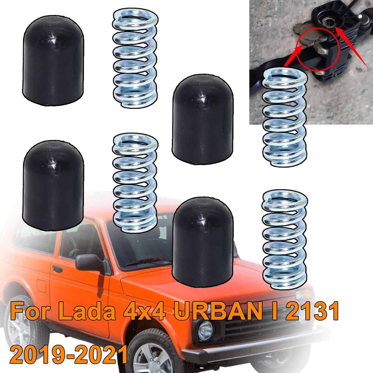 

For 2 Door Car Door Check Strap Limiter Repair Kit Stopper Damping Spring Clips Black For Lada 4x4 URBAN I 2131 2019 2020 2021