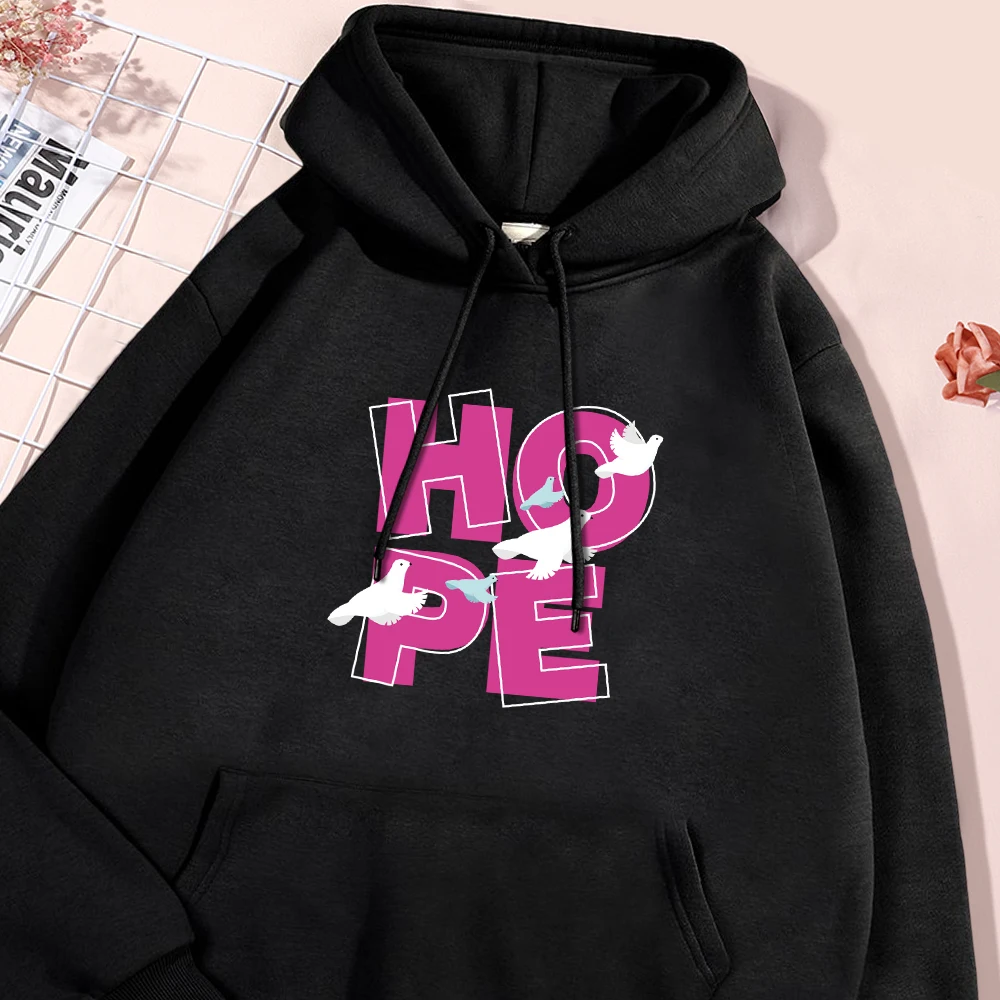 Hope for Peace Letter Dove of Peace Print Man Hoodies Simple Comfort Fleece Hoodie Fashion Casual Pullover Loose Soft Hoody Tops