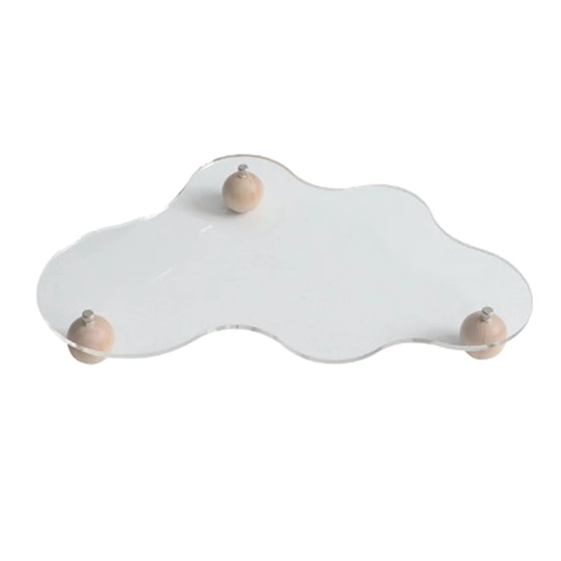 Irregular Cloud Shape Acrylic Cosmetic Tray Transparent Earrings Jewelry Display Rack Desktop Organizer, Display Stand