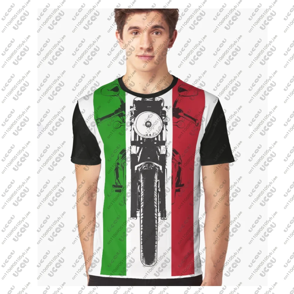 

Men Boy Girl Casual Sports Tee Top Racing Unisex Motorcycle Moto Guzzi Calavera Italia Breathable quick-drying Couple T Shirt V7
