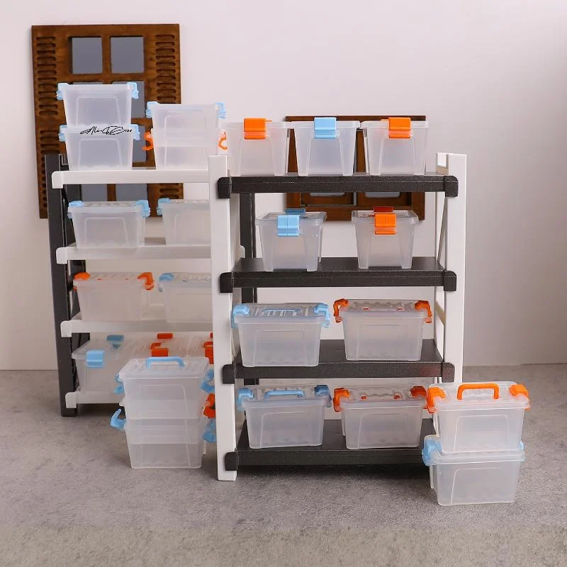 5Pcs Clear Dollhouse Mini Storage Box Toolbox Model Home Decor Dolls House Micro Scene Accessories for Playhouses