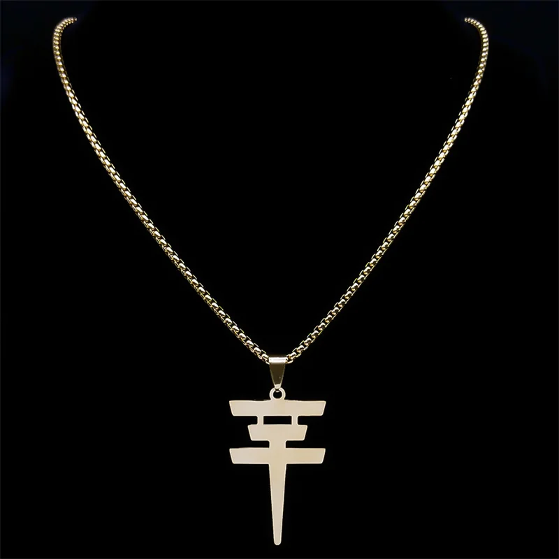 German Rock Music Band Tokio Hotel Pendant Necklace for Women Men Stainless Steel Gold Color Symbol Chain Jewelry collar N2665-2