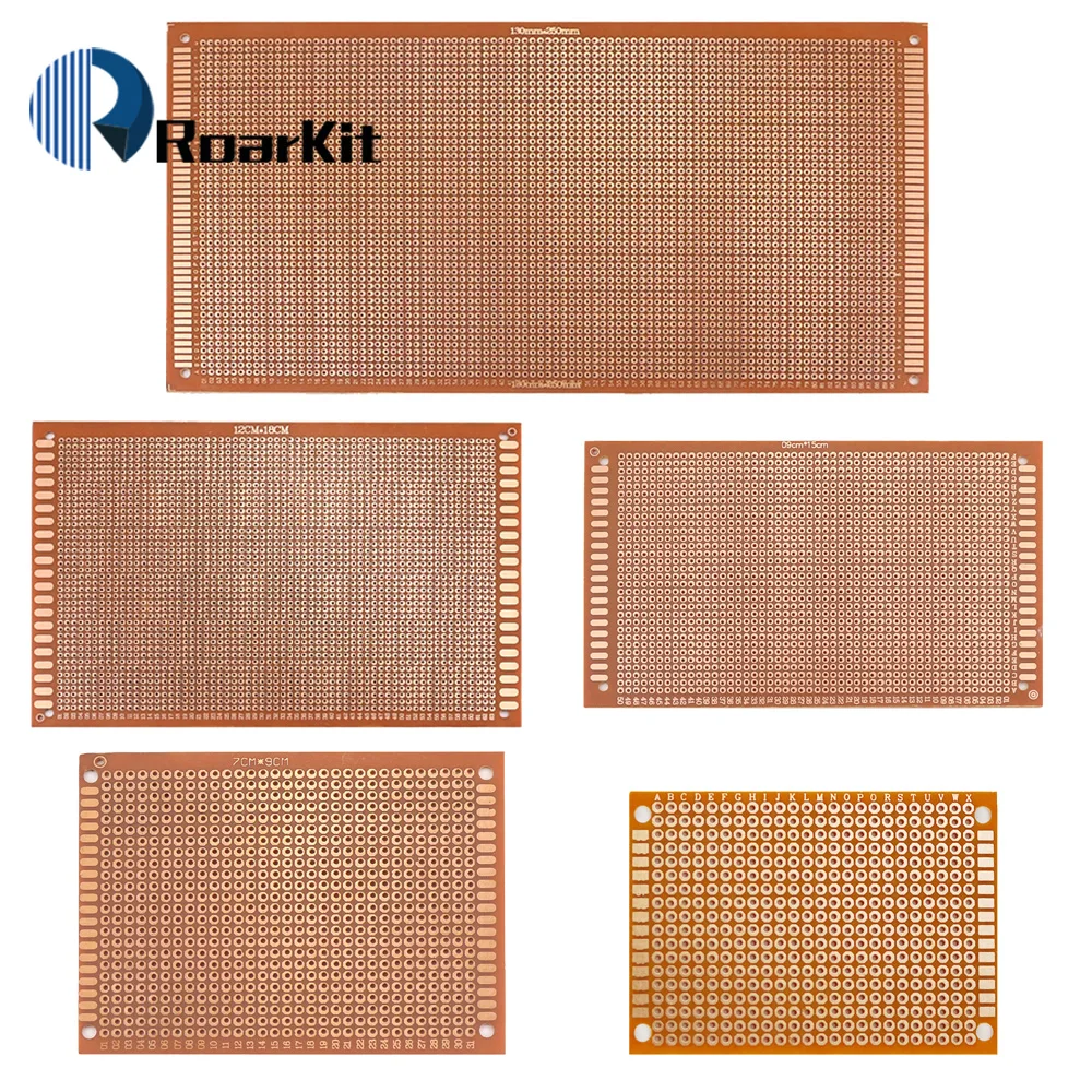 10 SZTUK 5x7 7x9 9x15 12x18 13x25cm Jednostronna płytka drukowana PCB płytka prototypowa Uniwersalne płytki drukowane Zestaw DIY