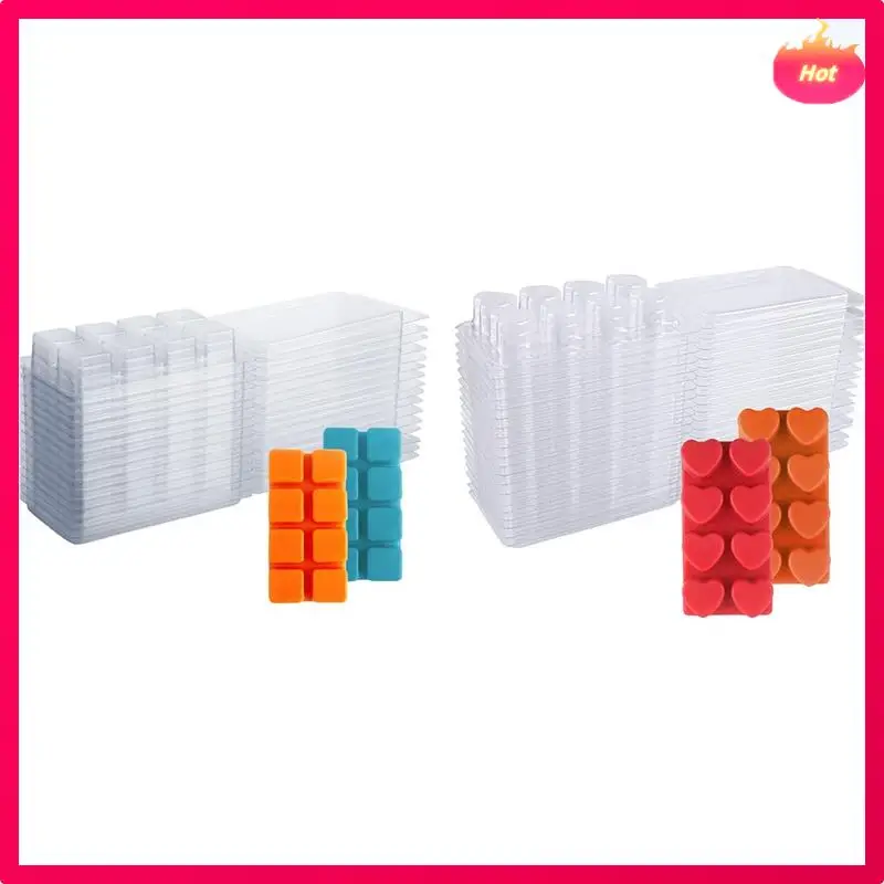 

Wax Melt Containers-8 Cavity Clear Empty Plastic Wax Melt Molds-25 Packs Cubes Clamshells For Tarts Wax Melts Easy To Use