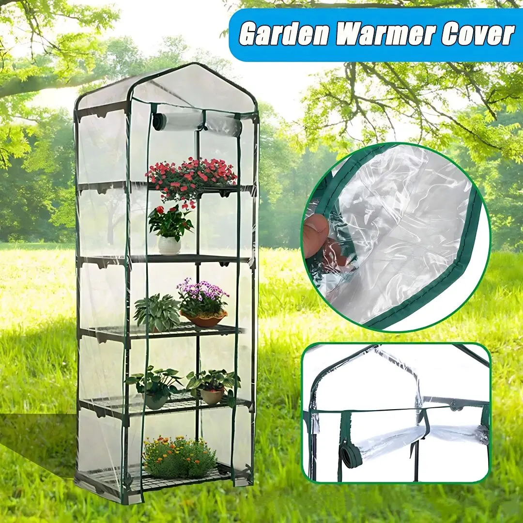 

1PC Garden Warmer Cover PVC Flower and Plant Insulated Warming Shed Greenhouse Warming Sunroom Insulated Rainproof Trellis
