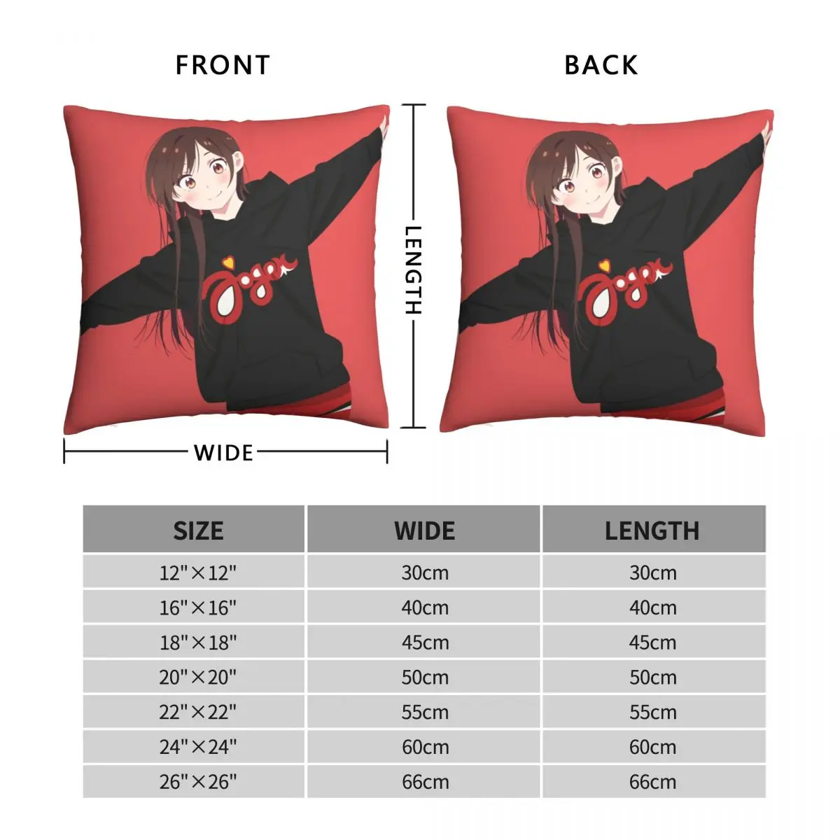 Chizuru Mizuhara Pillowcase Polyester Linen Velvet Printed Zip Decor Pillow Case Car Cushion Cover