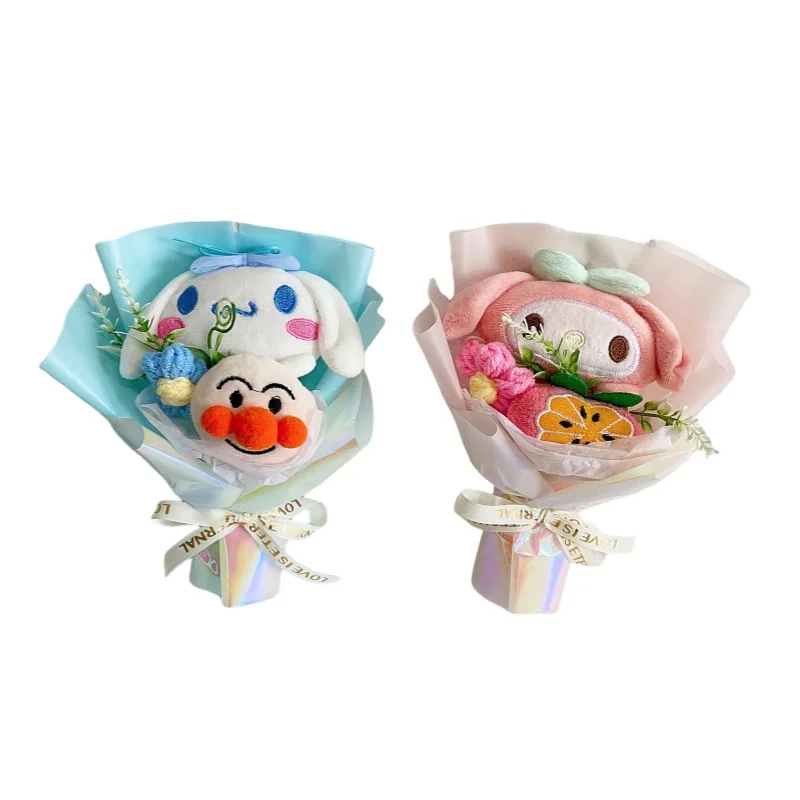 20 cm/7.87 pollici Bouquet di fiori Peluche Melody Cinnamoroll Hello Kitty Kawaii Anime Periferiche Regalo di San Valentino Decorazione di compleanno Giocattolo