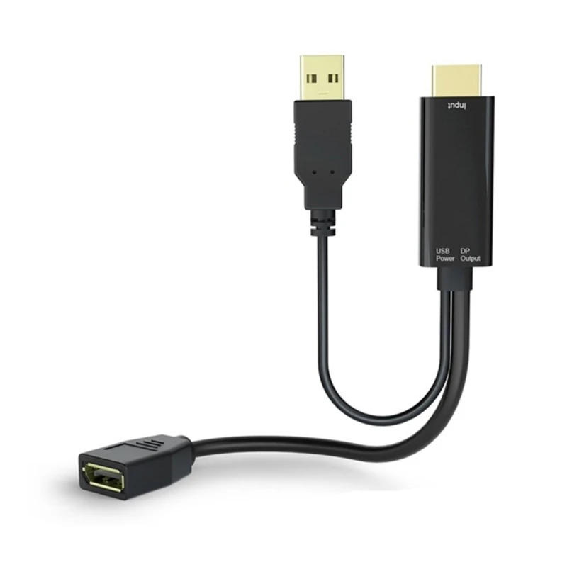 

HDTV To DisplayPort Converter Cable With USB Port Supports Up To 4K60Hz For Laptops Gaming Consoles