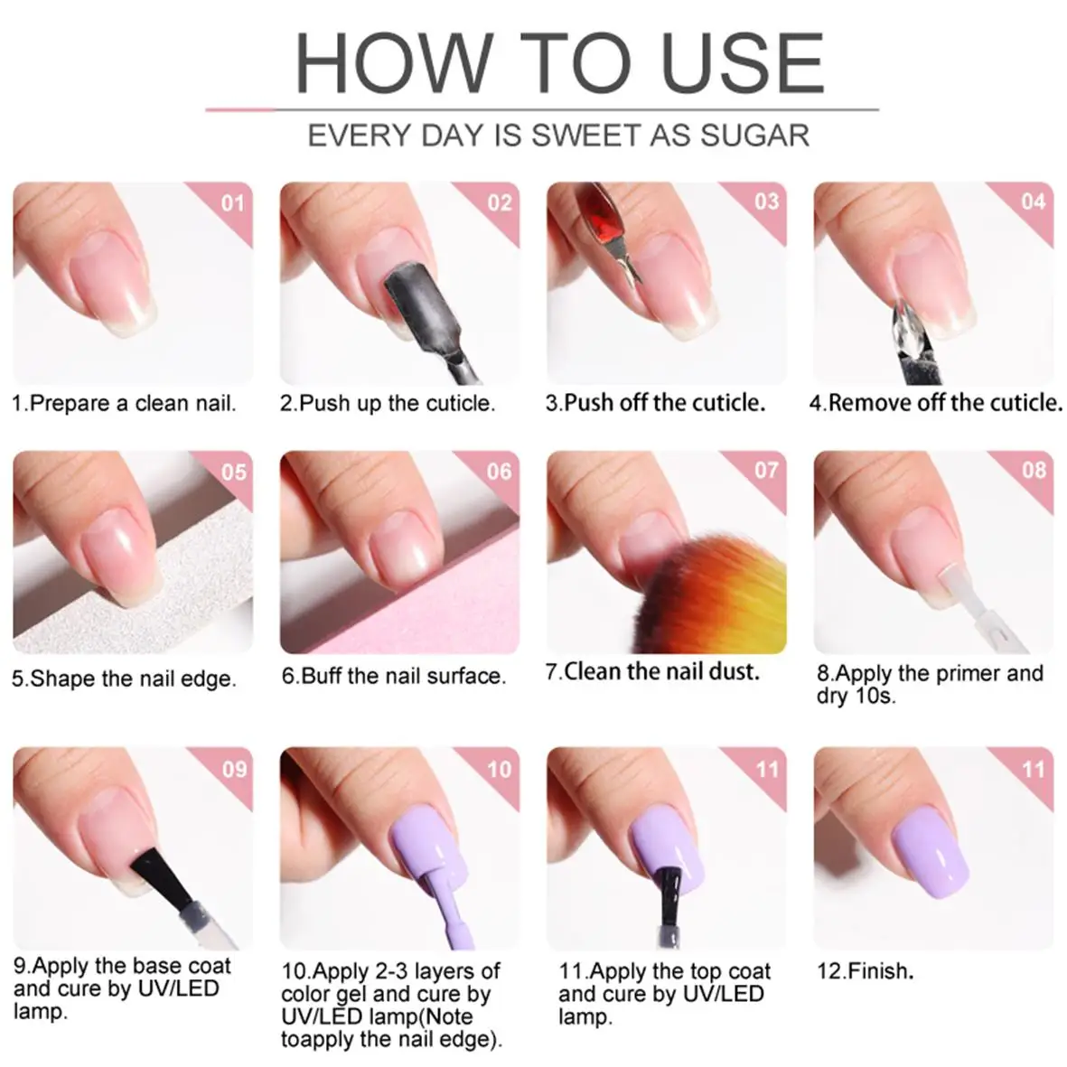 LIMEGIRL 12pcs Gel Nail Polish Kit Glitter Red Semi-Permanent Polished Gel Varn Nail Polish Soak Art UV Gel Varn Set