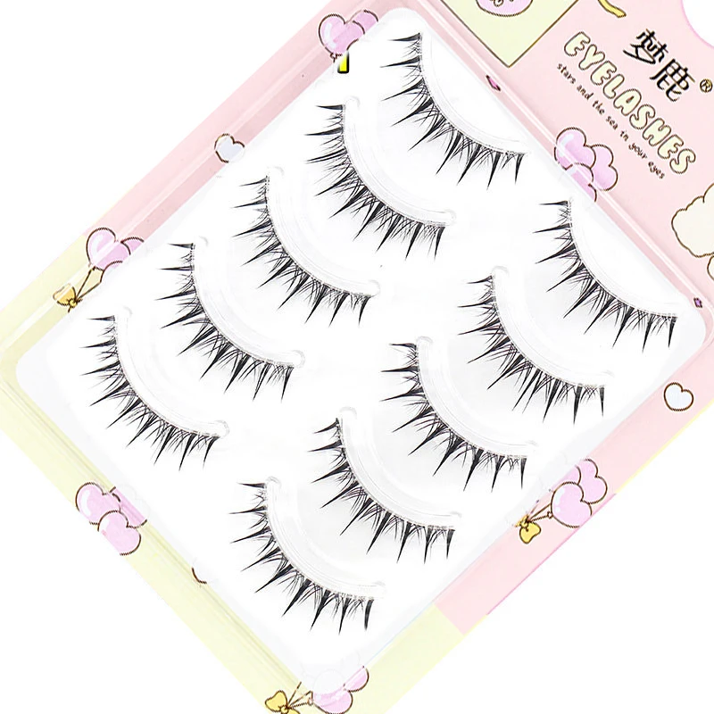 再利用可能なスパイクつけまつげ,5ペア,漫画のような感覚,再利用可能な女の子のグループスタイル